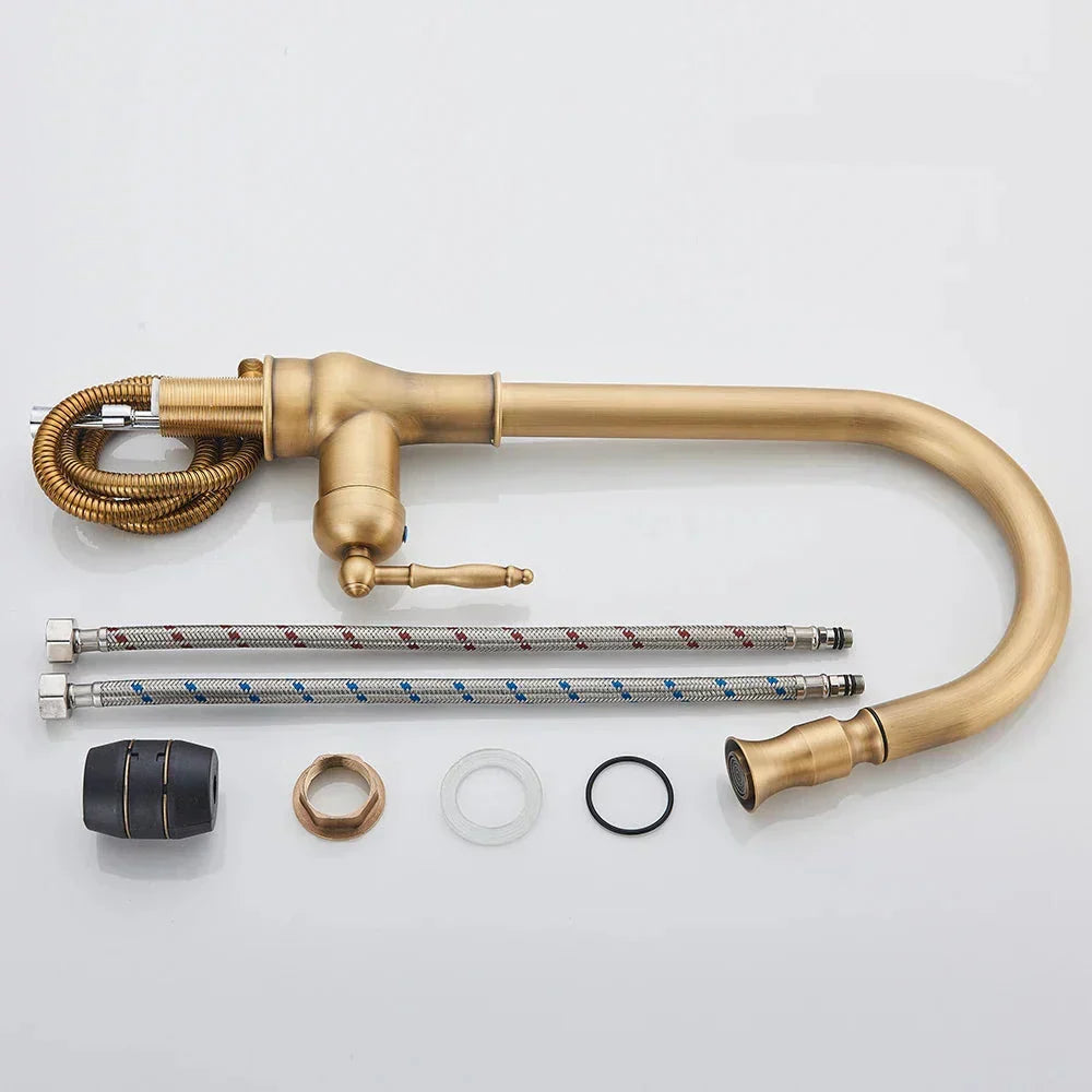 Karnz | VintageTap Wasserhahn - Antike Messing Küchenmischerhahn