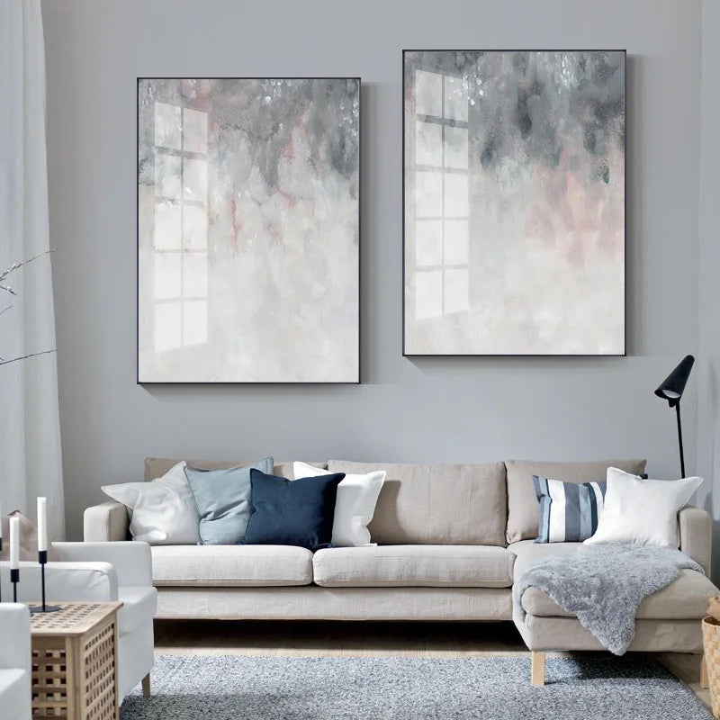 Abstracte Schattierungen von Pink Grau Minimalistische Wandkunst Feine Kunst Leinwanddrucke Bilder für moderne Wohnungen Wohnzimmer Kunst Dekor | Karnz