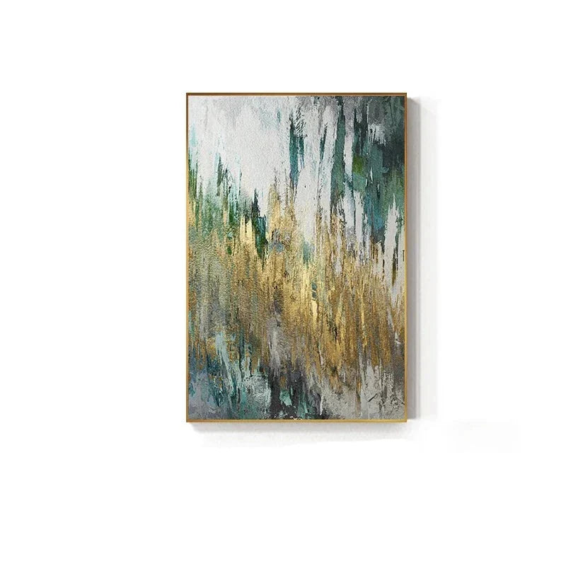Grün Beige Goldene Abstrakte Wandkunst Feine Kunst Leinwand Drucke Bilder Für Modernes Apartment Wohnzimmer Esszimmer Kunst Dekor | Karnz