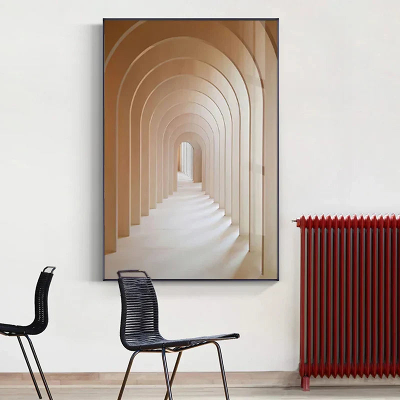 Minimalistische abstrakte architektonische Wandkunst feine Kunstleinwand Drucke Poster Bilder für moderne Apartment Wohnzimmer Büro Dekor | Karnz