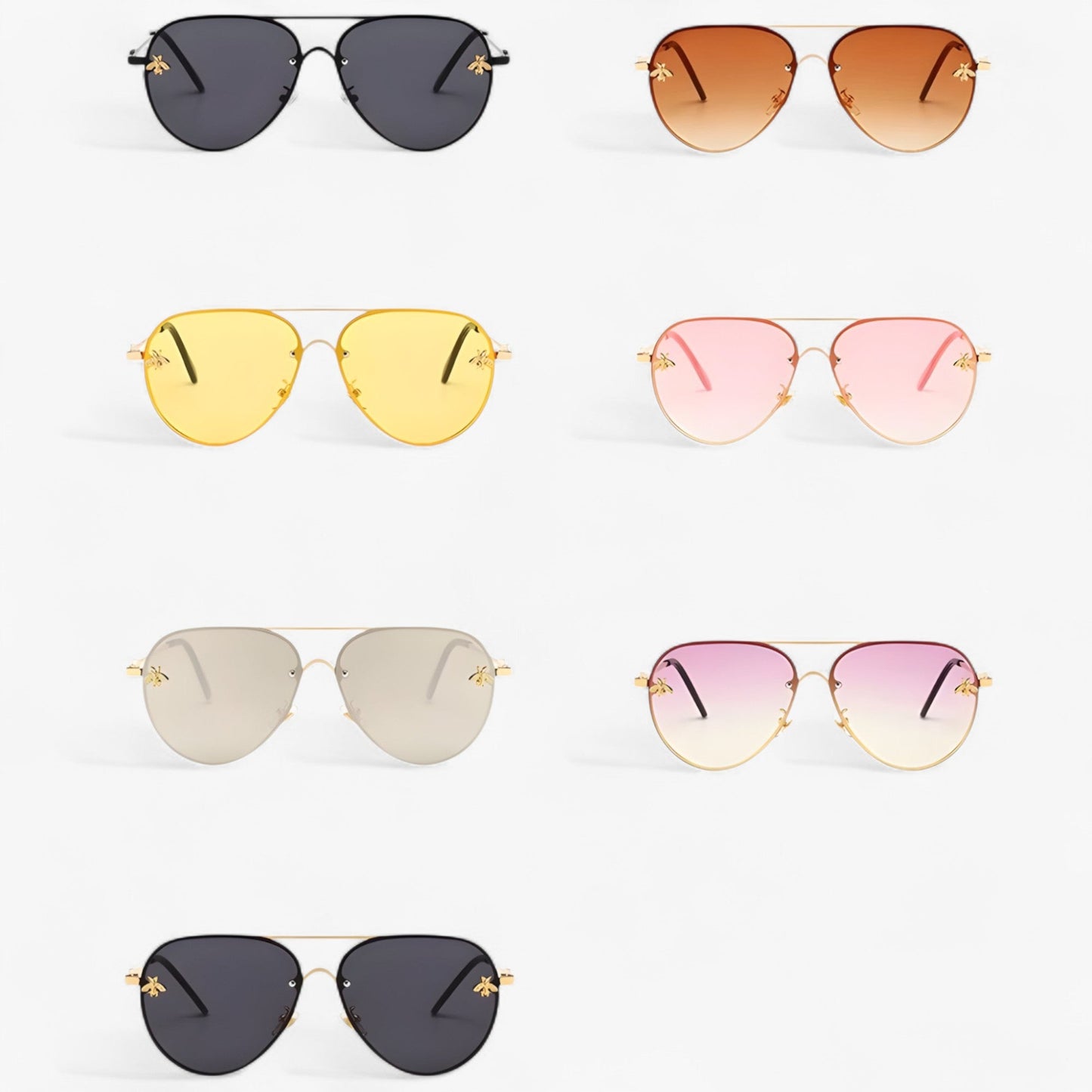 Vintage-Pilotensonnenbrille mit Bienenmotiv – Halcyon | Karnz