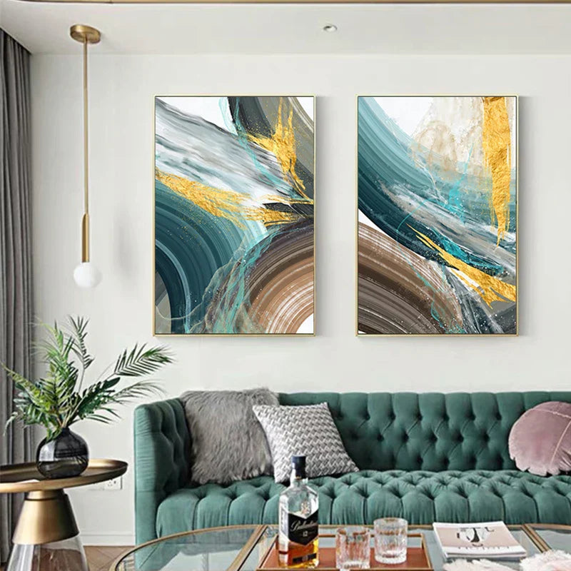 Abstracte grüne braune Farbexplosion Wandkunst Fine Art Leinwanddrucke moderne Farben Bilder für Wohnzimmer Esszimmer zeitgenössische Wohnkultur | Karnz