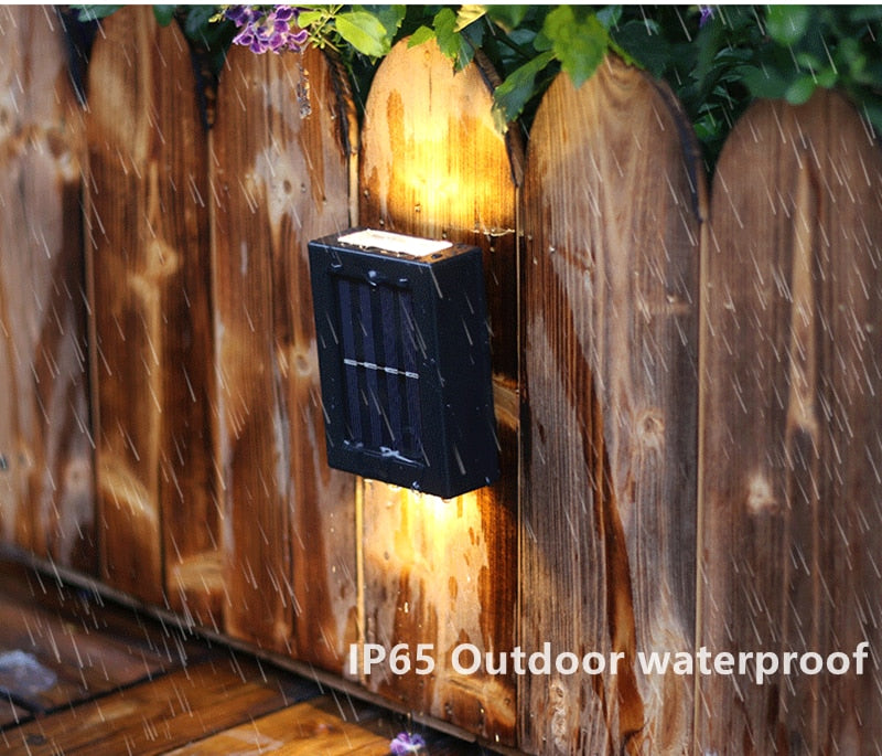 Solar Finish Zaunbeleuchtung - IP65 Wetterfeste Solar LED Wandlampe für Außenbereiche | Karnz