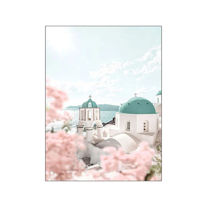 Griechische Insel Landschaft Galerie Wandkunst Fine Art Leinwanddrucke Bilder von Santorini Poster für Wohnzimmer Schlafzimmer Inspirierende Kunst für modernes Wohnen