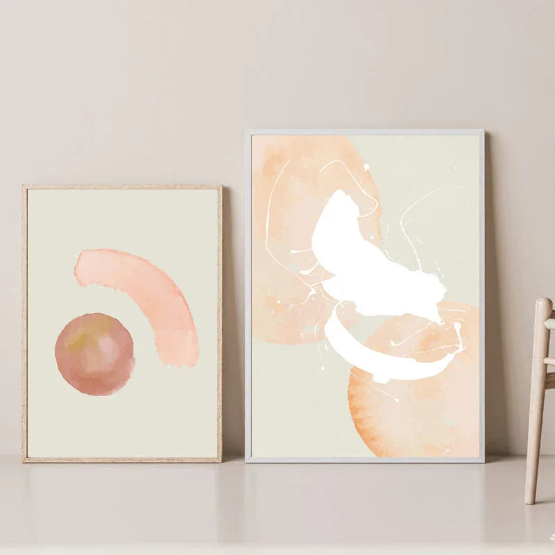 Minimalistische Pastell-Aquarell-Wandkunst Feine Kunst Leinwanddrucke Modern abstrakte nordische Bilder für Wohn- und Schlafzimmer Kunstdekoration | Karnz