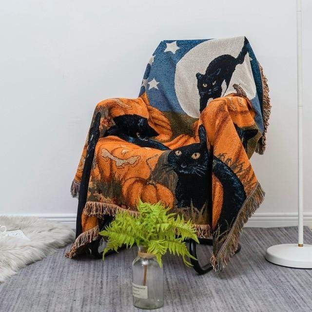 Halloween Katze Wurfdecke Karnz