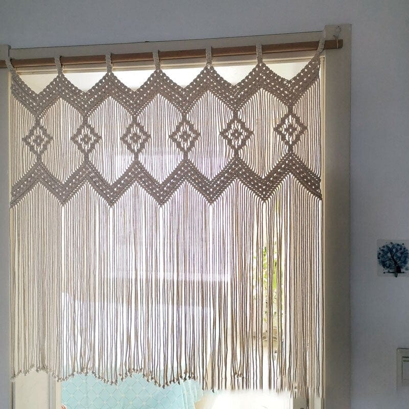 Handgewebte Makramee hängende Draperie Karnz