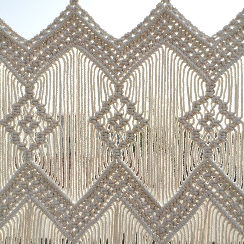 Handgewebte Makramee hängende Draperie Karnz