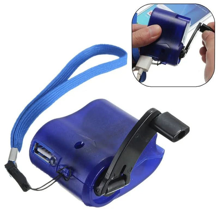 Tragbares Notfallladegerät mit Handkurbel, USB-Anschluss und LED-Anzeige