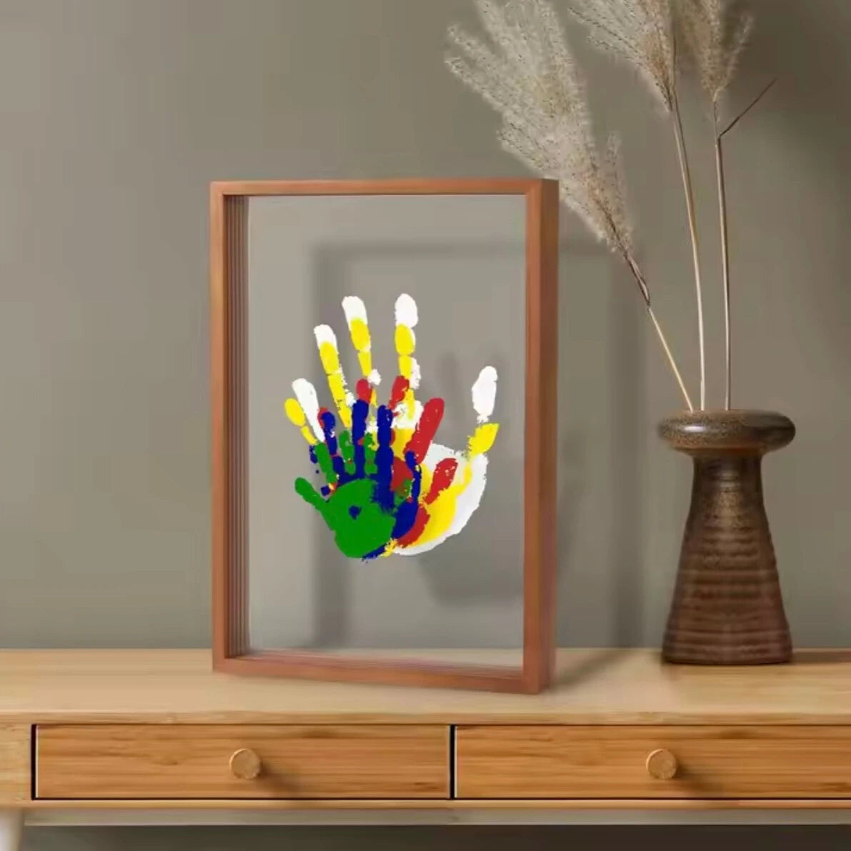 Karnz | Handabdruckrahmen Kleinkinder | Kreatives DIY-Set mit 4-5 Acrylplatten – Bewahren Sie gemeinsam kostbare Erinnerungen auf