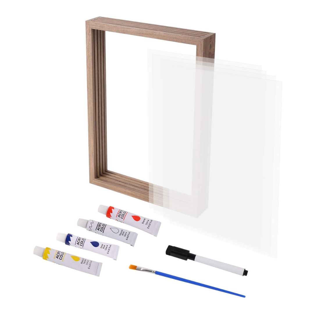 Karnz | Handabdruckrahmen Kleinkinder | Kreatives DIY-Set mit 4-5 Acrylplatten – Bewahren Sie gemeinsam kostbare Erinnerungen auf
