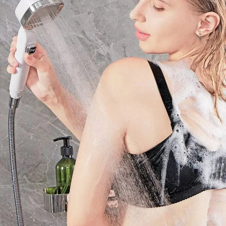 Handheld-Dusche mit 4 Sprühmodi & Stopp-Taste – Hoher Druck