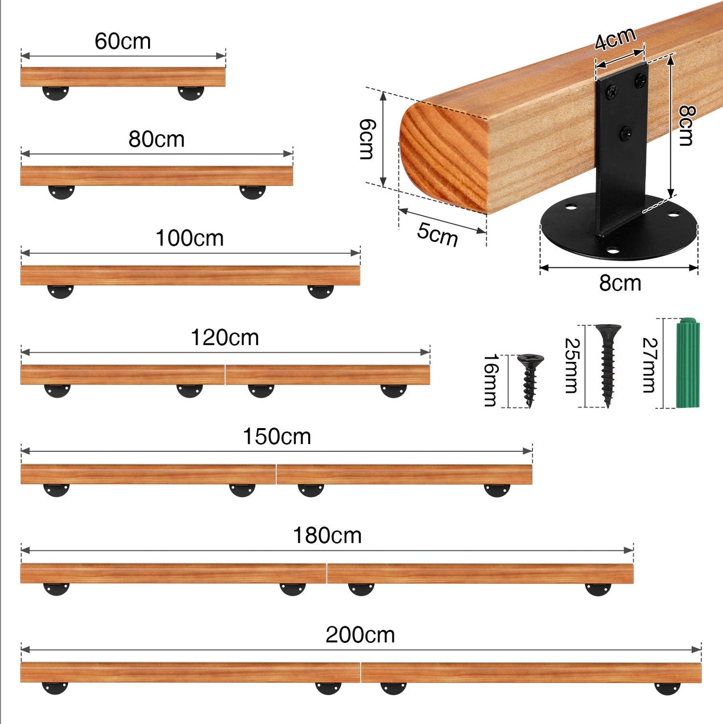 Handlauf Treppengeländer Kiefernholz Halbrunde Wood | Karnz