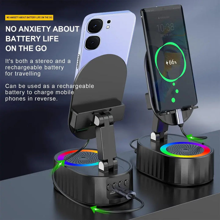Handy-Ständer mit Induktionslautsprecher & Powerbank