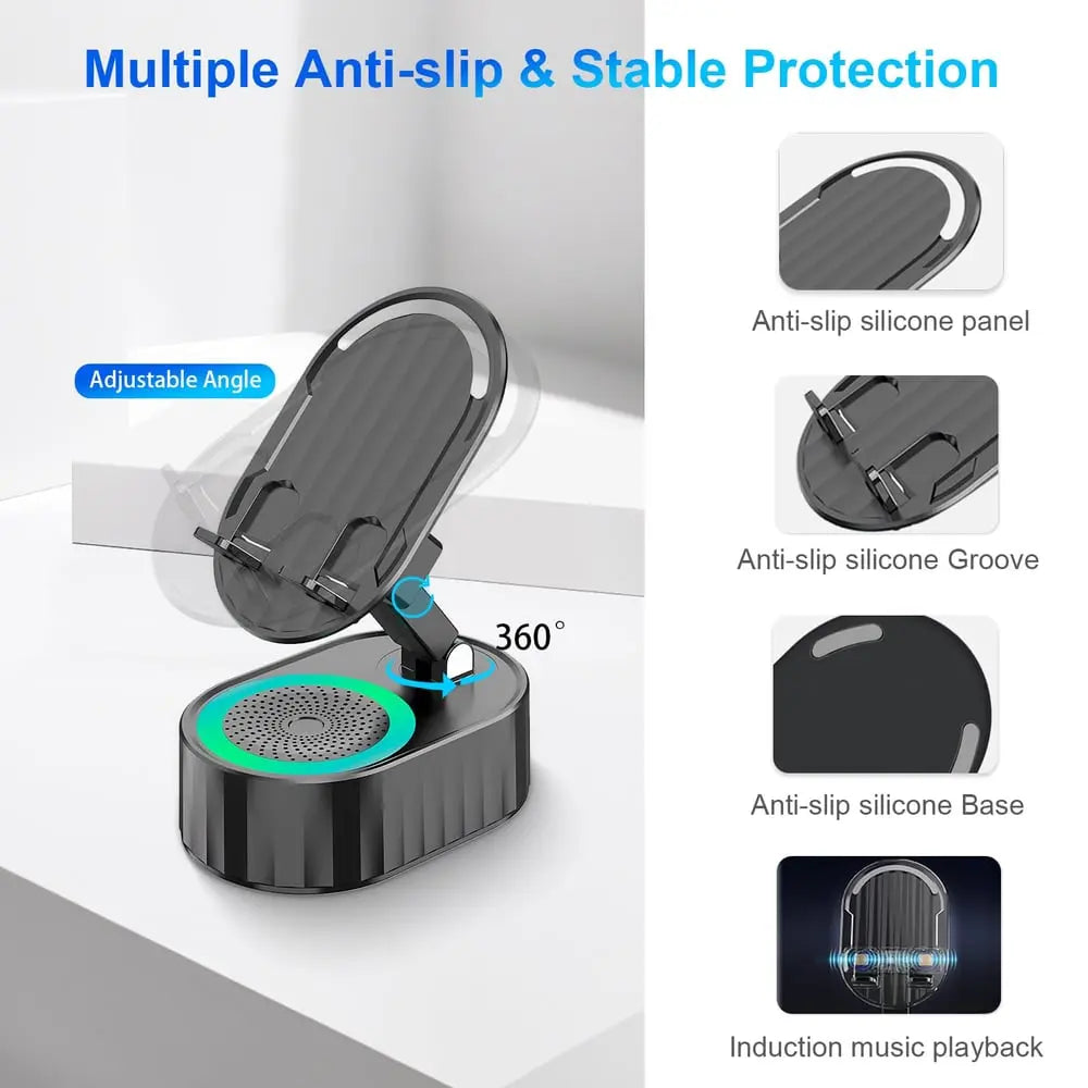 Handy-Ständer mit Induktionslautsprecher & Powerbank