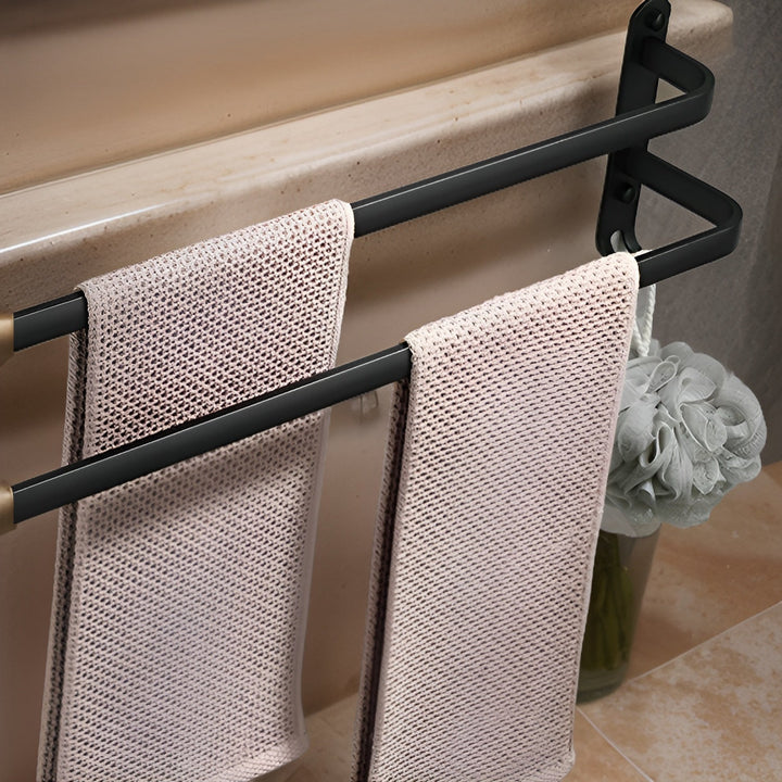 HangEase 3-lagige wandmontierte HandtuchaKarnzage – Aluminium platzsparendes Design | Karnz