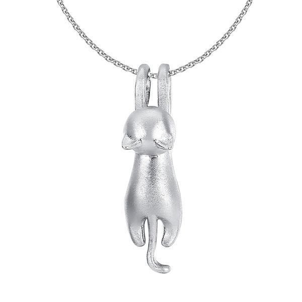 Hängende Katze 925 Silber Halskette | Karnz