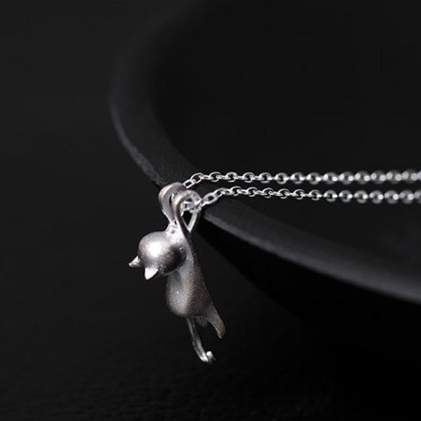 Hängende Katze 925 Silber Halskette | Karnz