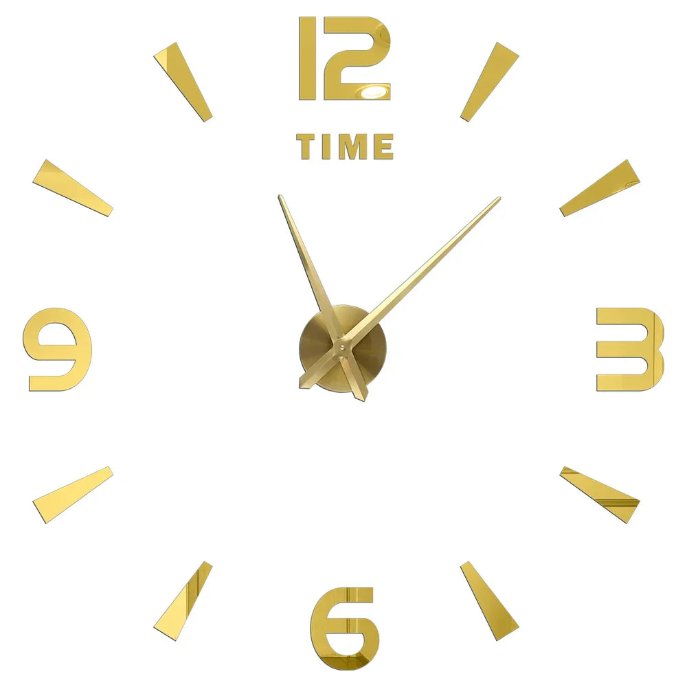 Große Wanduhr DIY 3D Selbstkleber Spiegel Acryl Wanduhr für Küche Esszimmer Wohnzimmer Kreative Wohnkultur | Karnz