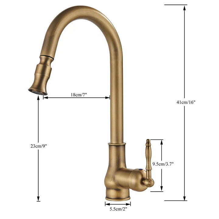 Karnz | VintageTap Wasserhahn - Antike Messing Küchenmischerhahn