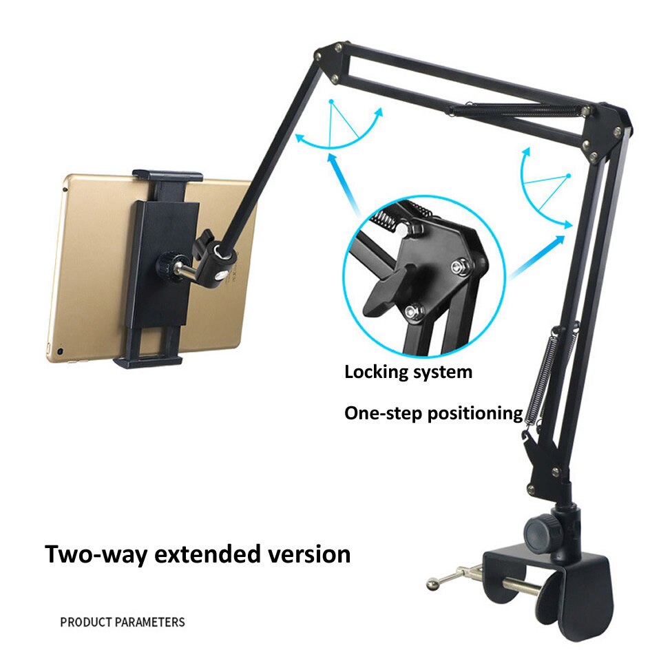 VIvolux | Long Arm Schwerlast Tischhalterung Tablet-Halter