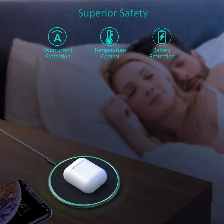 Karnz | 30W Schnelles kabelloses Ladepad | Premium USB C Ladekabel MagSafe Ladegerät für Apple iPhone, Samsung & Android - Fast Wireless Charging Pad