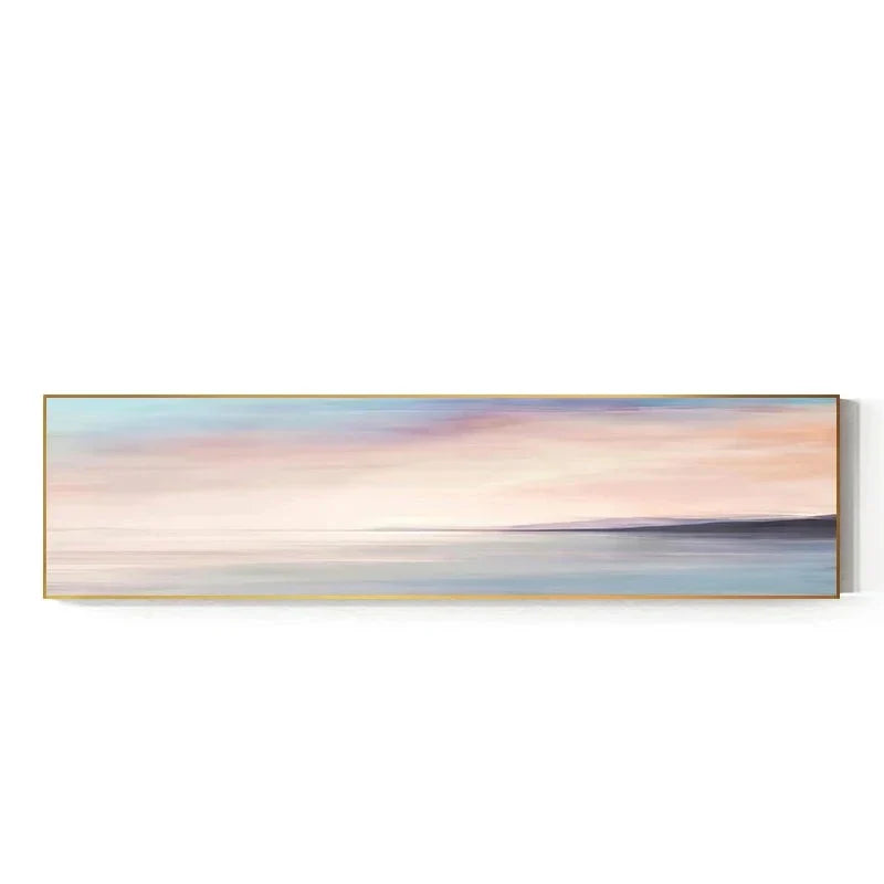 Pastellblau Rosa Lila Abstrakte Landschaft Wandkunst Feine Kunst Leinwanddrucke Breitformatbilder Für das Schlafzimmer Über dem Bett Oder Über dem Sofa | Karnz