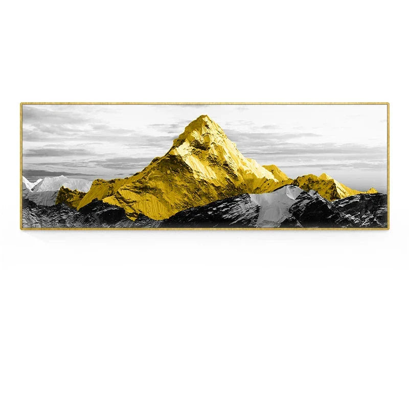 Golden Mountain Landschaft Weitformat Wandkunst Feinart Leinwanddrucke Große Größen Bilder Für Über Das Sofa Bild Für Über Das Bett