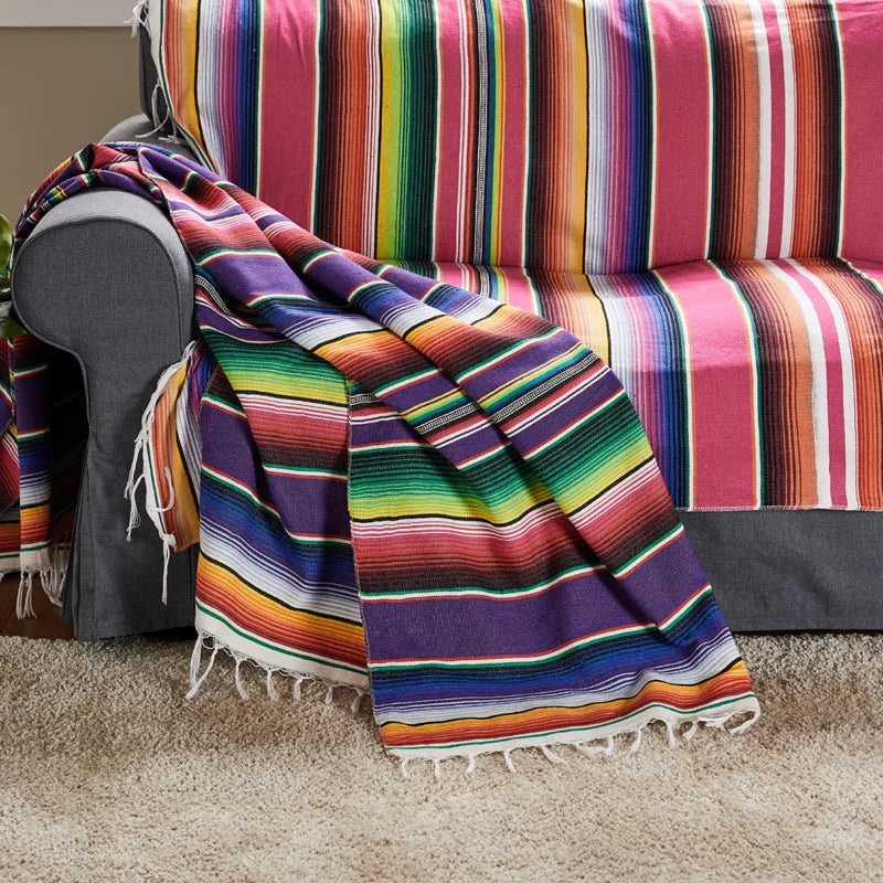 Boho-farbene mexikanische Serape-Decke