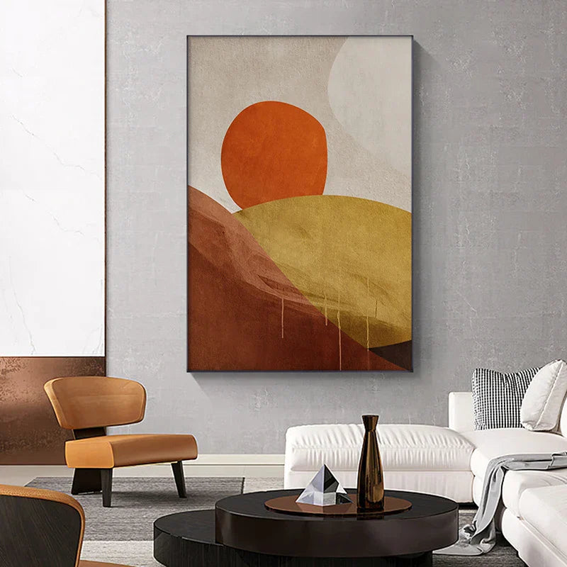 Auffällige Farbpaletten Zeitgenössische abstrakte Wandkunst Feine Kunst Leinwanddrucke Mittelpunkt Bilder für städtische Wohnung Wohnzimmer Kunst für modernes Wohnen