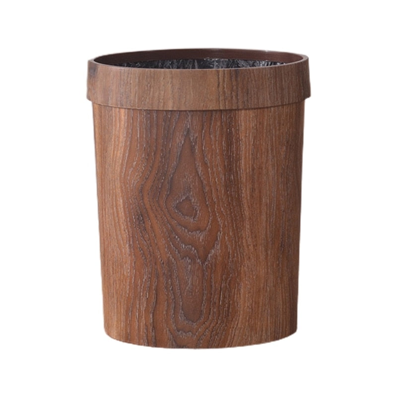 Eleganter Retro Holzmaserung Mülleimer | Karnz