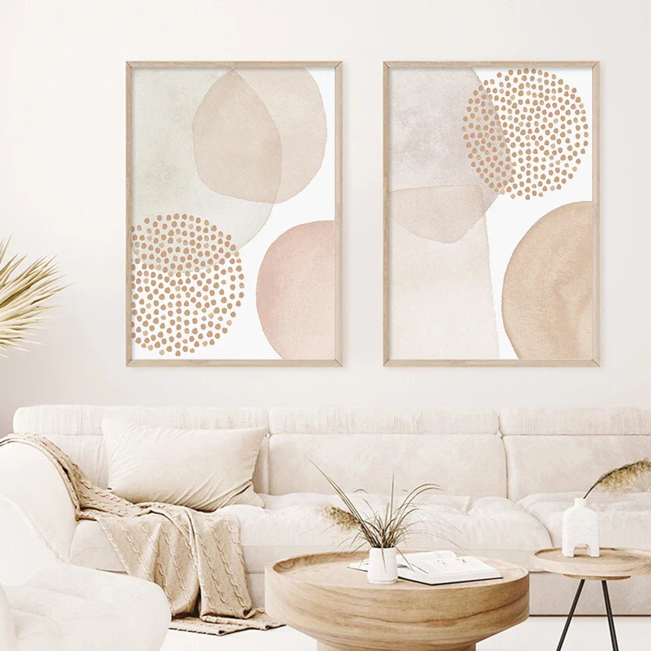 Helle Farbtöne Pink Beige Minimalistische Abstrakte Wandkunst Fine Art Leinwanddrucke Bilder Für Wohnzimmer Schlafzimmer Nordische Wohnkultur | Karnz