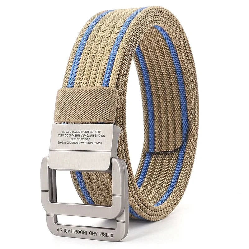 Unisex-Canvas-Gürtel – Doppelte Metallringschnalle, verstellbar