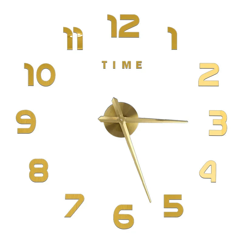 Große Wanduhr DIY 3D Selbstkleber Spiegel Acryl Wanduhr für Küche Esszimmer Wohnzimmer Kreative Wohnkultur | Karnz