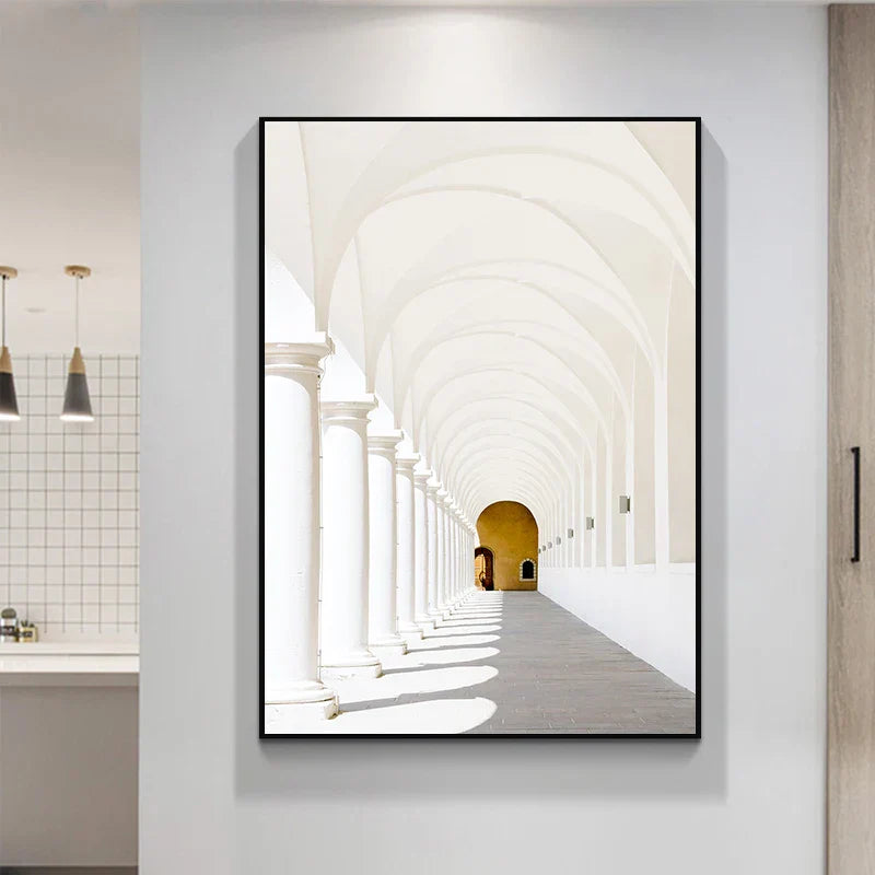 Minimalistische abstrakte architektonische Wandkunst feine Kunstleinwand Drucke Poster Bilder für moderne Apartment Wohnzimmer Büro Dekor | Karnz