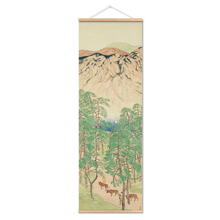 Japanische Ou-Mi Ukiyoe Scroll Druck Poster Landschaft Wandkunst Bilder Wohnzimmer Vintage Malerei Bauernhaus Wohnkultur