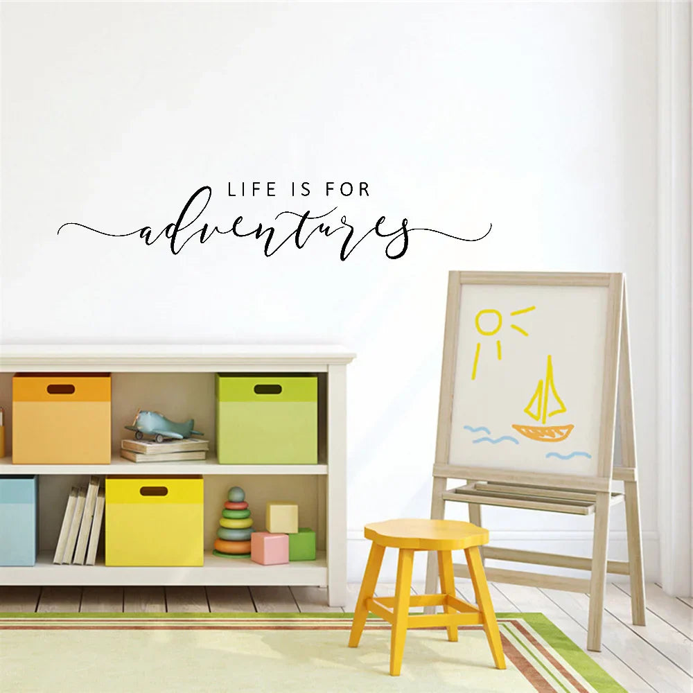 Abenteuer Zitat Wandaufkleber Abnehmbarer PVC Vinyl Wandtattoo Tägliches Mantra Dekoration Inspirierend Kreativ DIY Wohnkultur Für Wohnzimmer Schlafzimmer Arbeitszimmer | Karnz