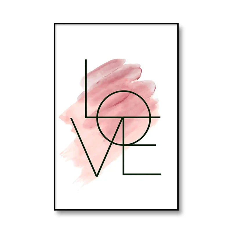 Blush Pink Love Feather Wandkunst Feine Kunst Leinwanddrucke Minimalistische Mode Bilder Für Wohnzimmer Mädchen Schlafzimmer Mode Kunst Dekor | Karnz