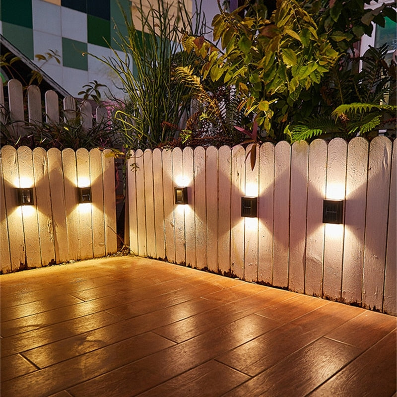 Solar Finish Zaunbeleuchtung - IP65 Wetterfeste Solar LED Wandlampe für Außenbereiche | Karnz