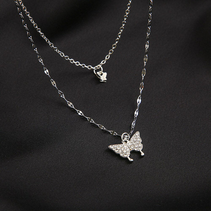 Karnz | Dreamy Wings Silber Doppellagige Halskette
