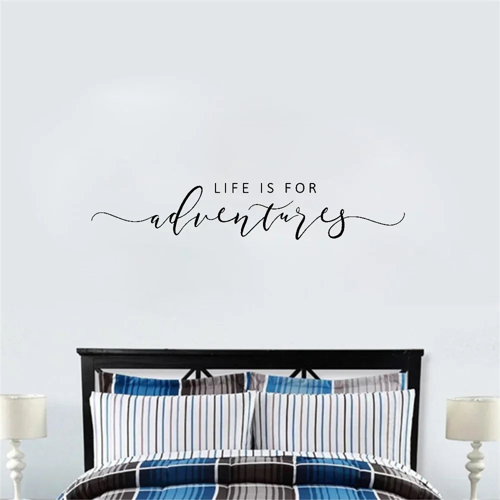 Abenteuer Zitat Wandaufkleber Abnehmbarer PVC Vinyl Wandtattoo Tägliches Mantra Dekoration Inspirierend Kreativ DIY Wohnkultur Für Wohnzimmer Schlafzimmer Arbeitszimmer | Karnz