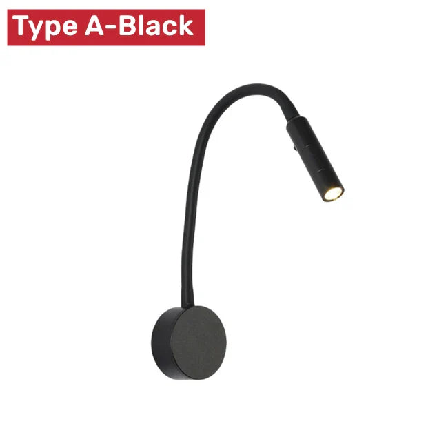 Karnz | Moderne Flexible LED-Lese-Wandlampe mit Schalter für Schlafzimmer und Studium - 1W/3W