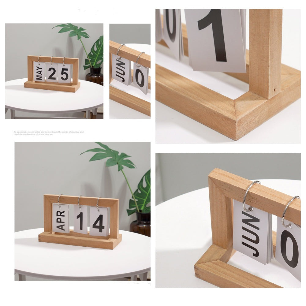 Holz Flip Desktop Tageskalender
