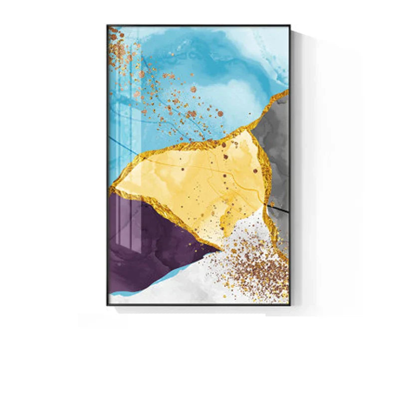 Abstrakte blaue gelbe graue Marmor Druck Wandkunst Fine Art Leinwanddrucke Bilder für moderne Wohnung Wohnzimmer Home Office Kunst Dekor