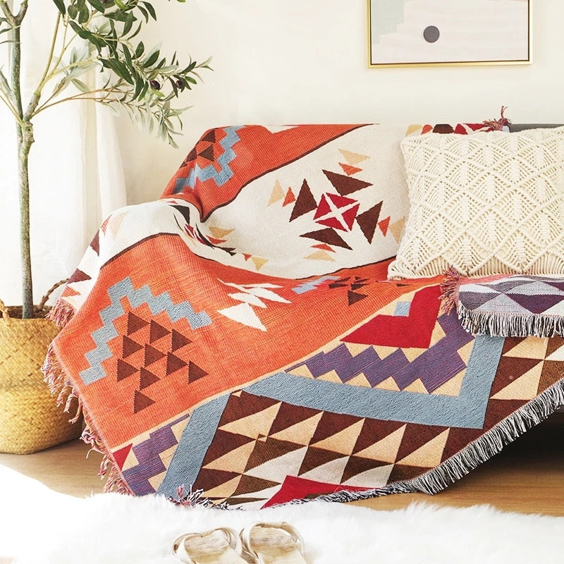 Vintage Kürbis Sofaüberwurf Decke | Karnz