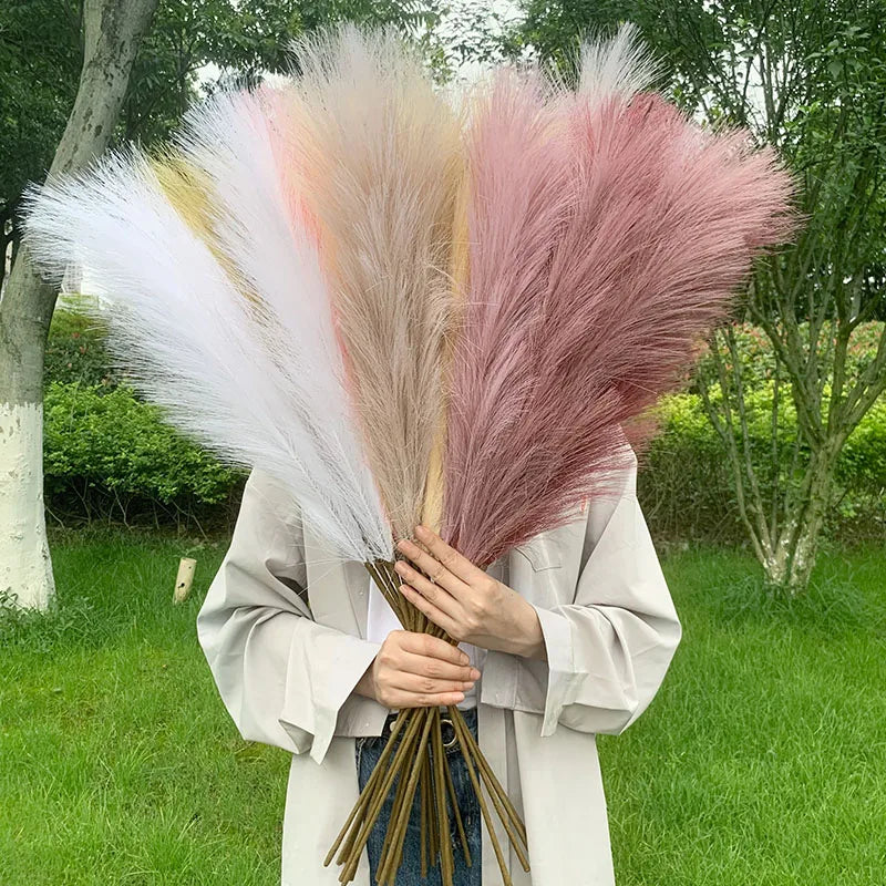 5 Stück 100 cm künstlicher Pampasgras-Trockenblumenstrauß, Dekoration für Hochzeiten, Partys, Zuhause, Zimmer, DIY-Kunstpflanzen-Dekorationszubehör
