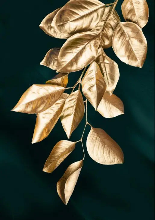 Set von 3 Teilen Goldenes Blatt Wandkunst Minimalistische Nordische Tropische Pflanzen Feine Kunst Leinwanddrucke Bilder Für Wohnzimmer Esszimmer Kunst Dekor