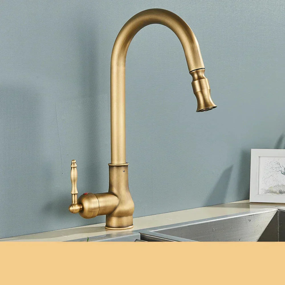 Karnz | VintageTap Wasserhahn - Antike Messing Küchenmischerhahn