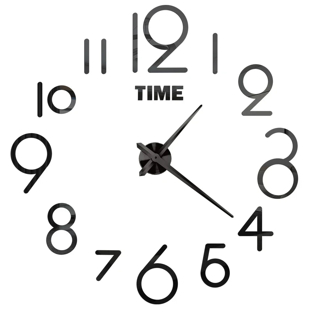 Große Wanduhr DIY 3D Selbstkleber Spiegel Acryl Wanduhr für Küche Esszimmer Wohnzimmer Kreative Wohnkultur | Karnz