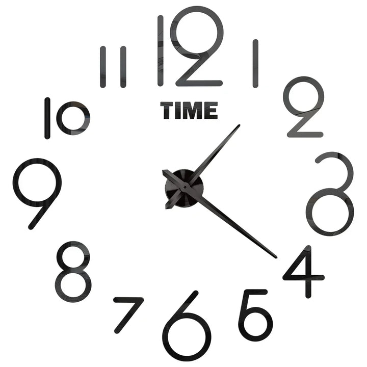 Große Wanduhr DIY 3D Selbstkleber Spiegel Acryl Wanduhr für Küche Esszimmer Wohnzimmer Kreative Wohnkultur | Karnz